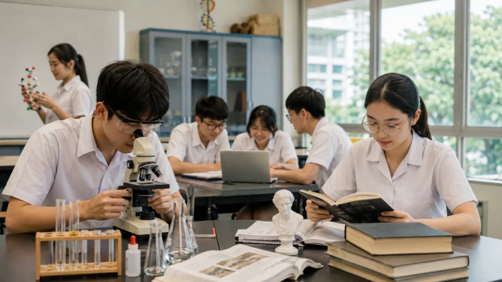 Singapore JC students comparing Arts and Science courses