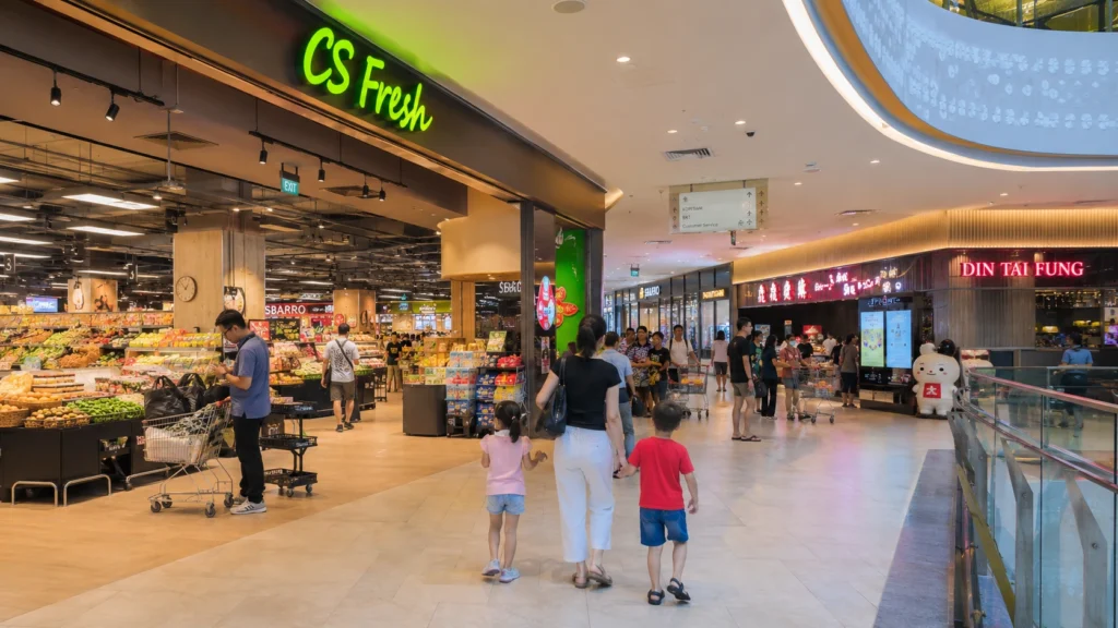 Causeway Point Woodlands Singapore shopping mall with supermarkets and dining options