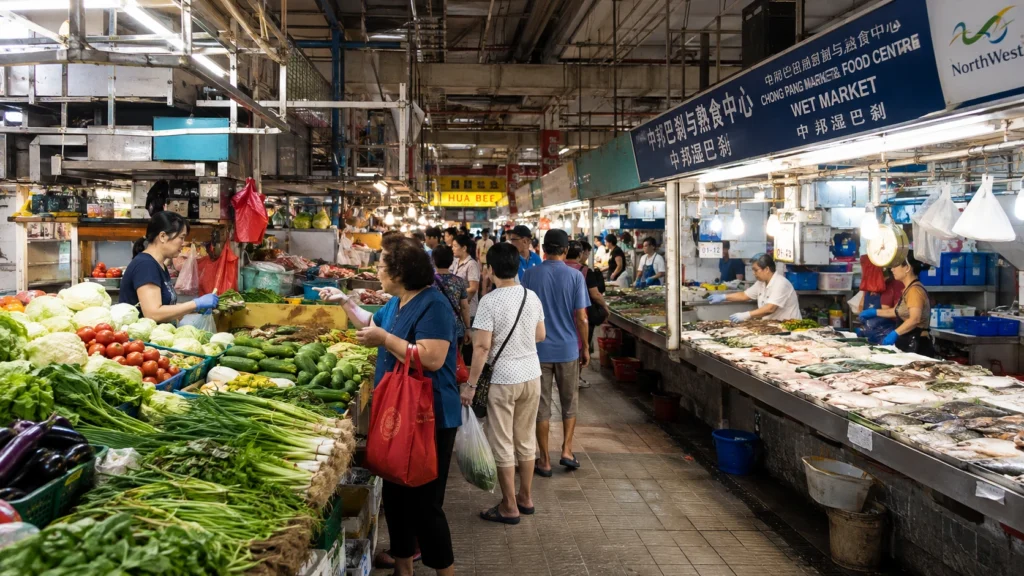 Chong Pang Market Yishun Singapore local shopping experience