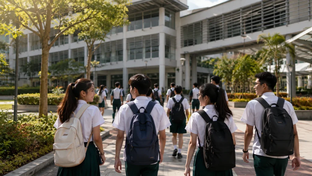 Singapore junior college students preparing for JC admission in 2025