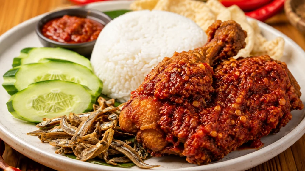 Nasi Lemak Ayam Taliwang halal fried chicken dish in Yishun