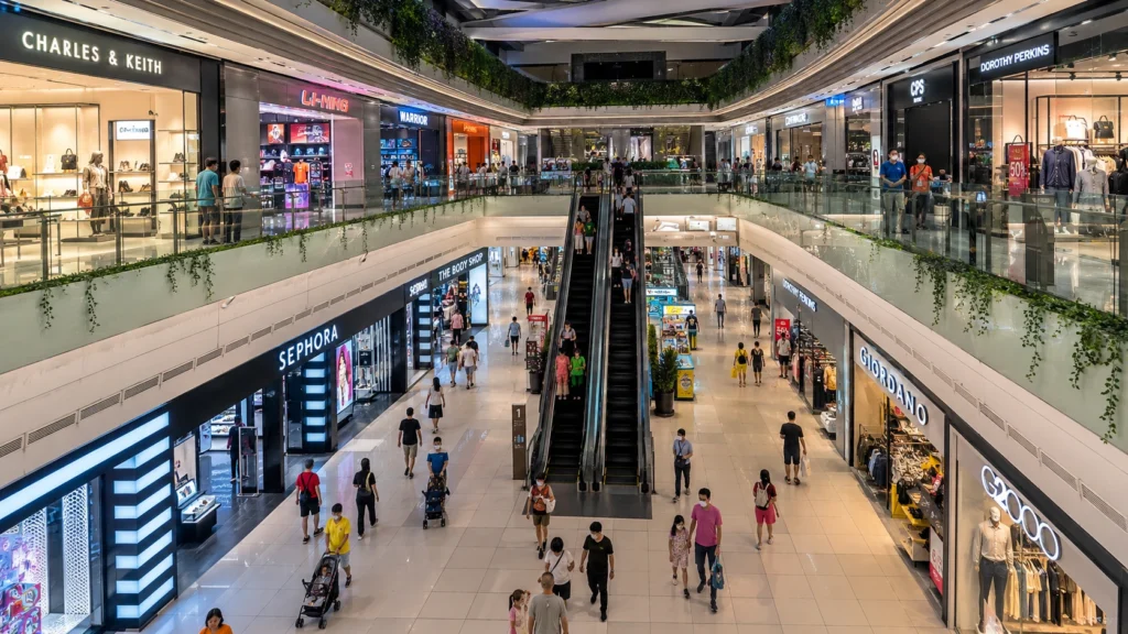 Northpoint City shopping mall in Yishun Singapore with retail stores