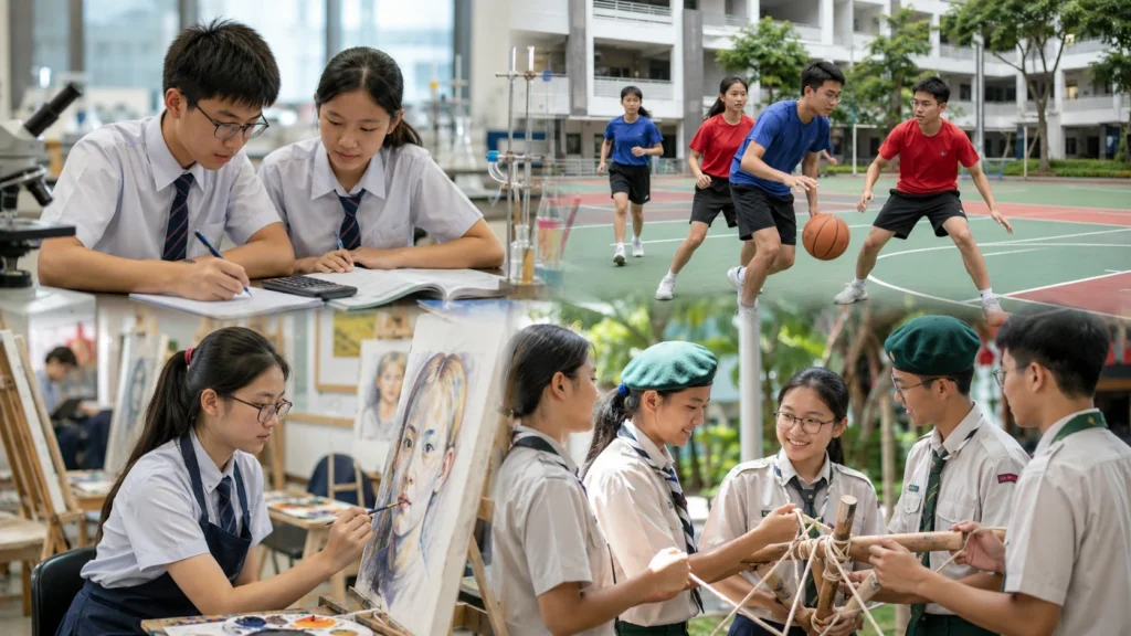 Singapore secondary school students in academics arts sports and CCA
