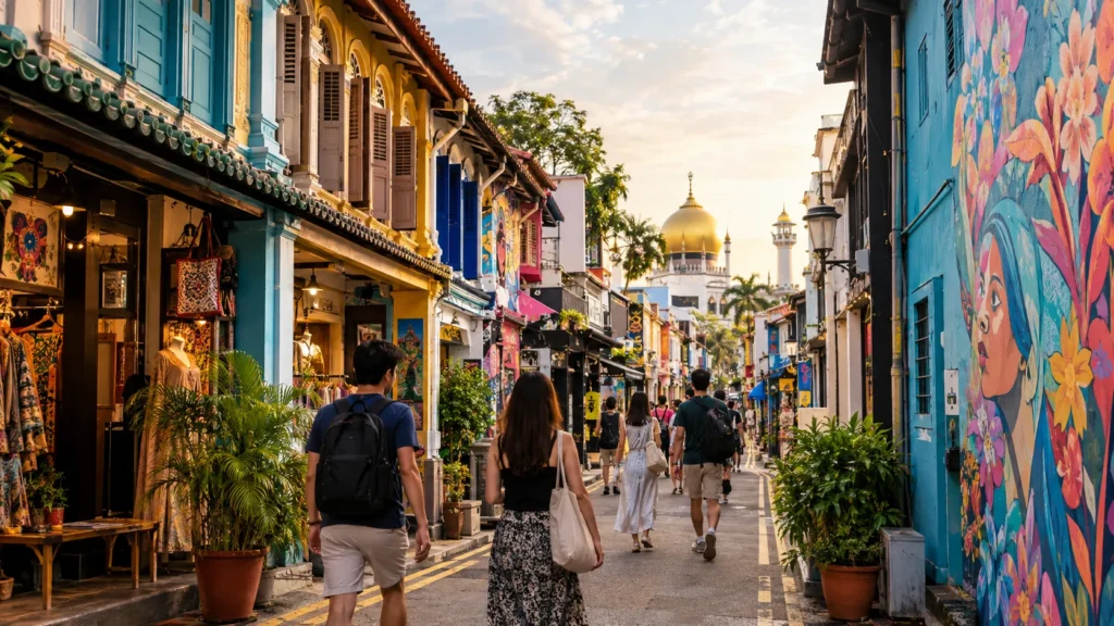 Haji Lane and Kampong Glam walking route in Singapore