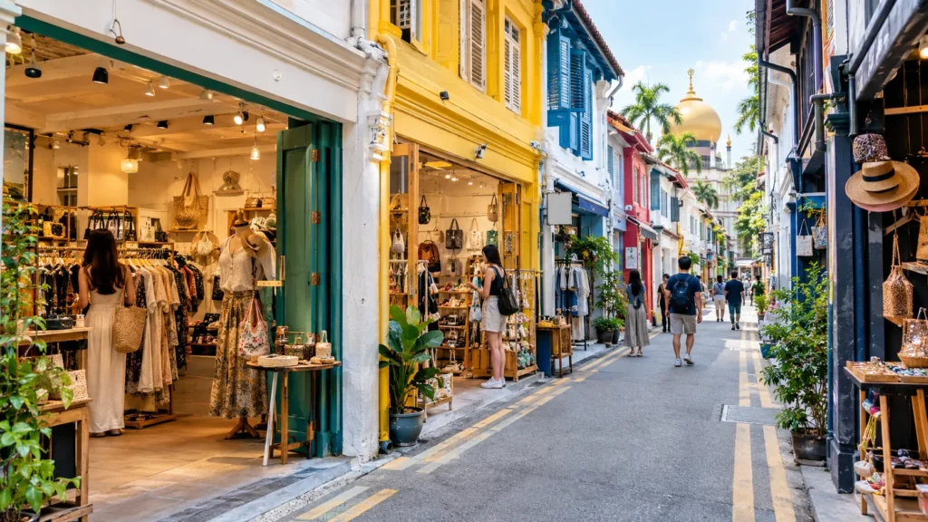 Independent boutiques and shops along Haji Lane Singapore