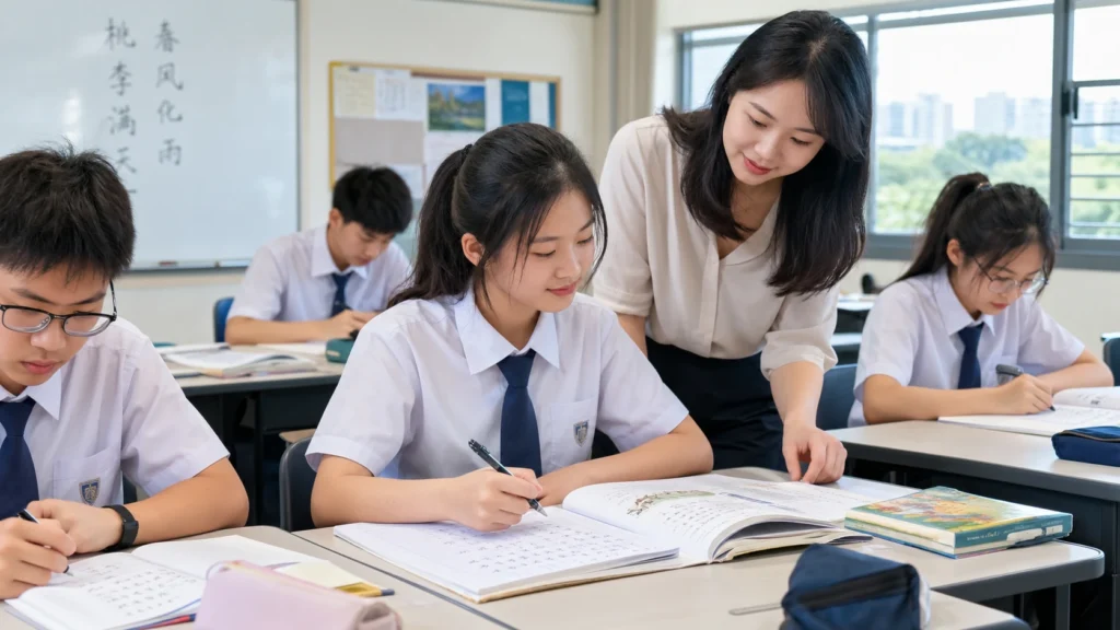 Higher Chinese Language students in a Singapore secondary school classroom