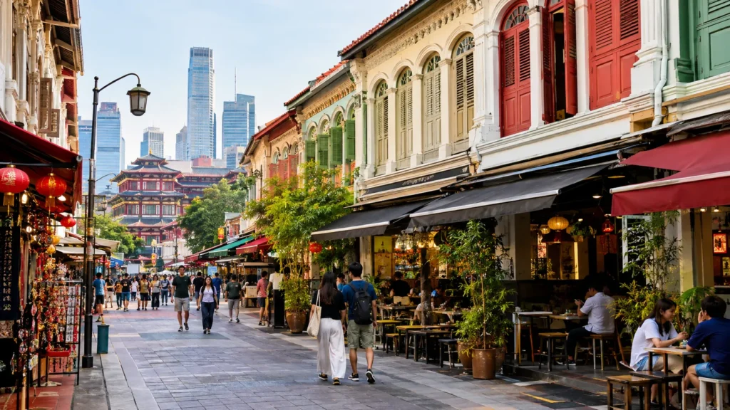 Chinatown heritage streets near Maxwell MRT Singapore