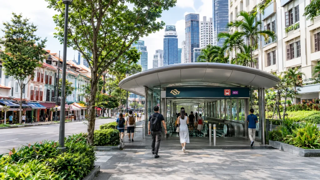Maxwell MRT station Singapore TE18 entrance