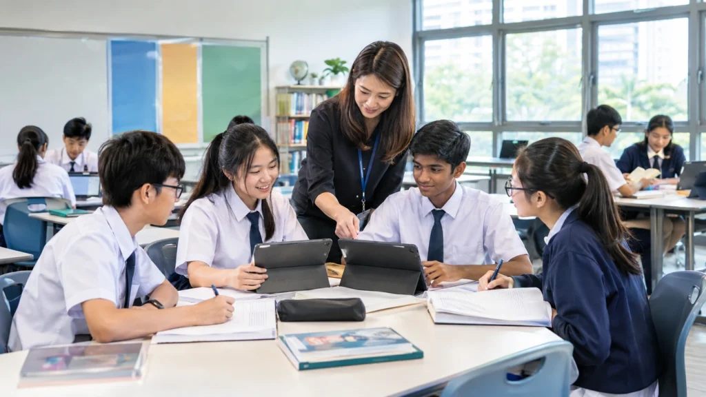 Students learning in a Singapore secondary school classroom