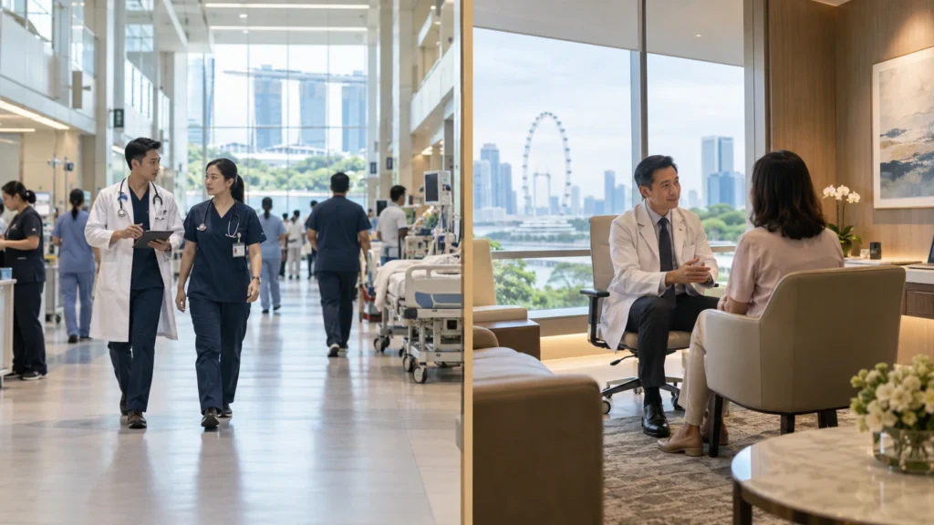 Public and private healthcare settings for doctors in Singapore