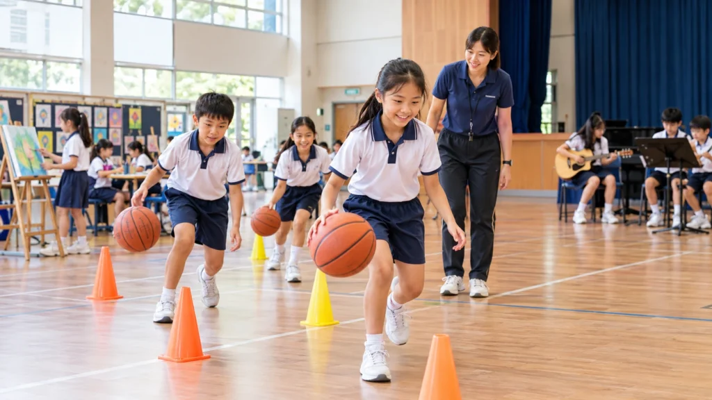 Primary school students participating in CCAs in Singapore