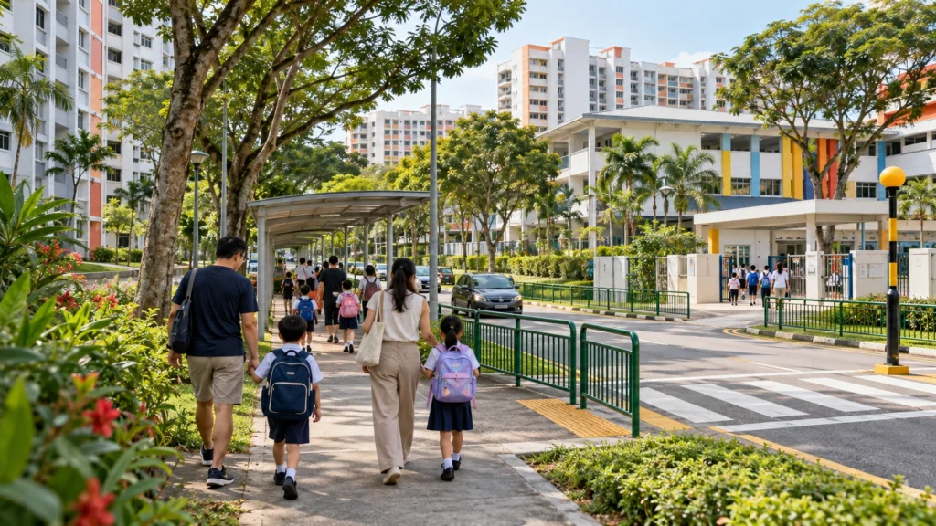 Singapore primary school home-school distance