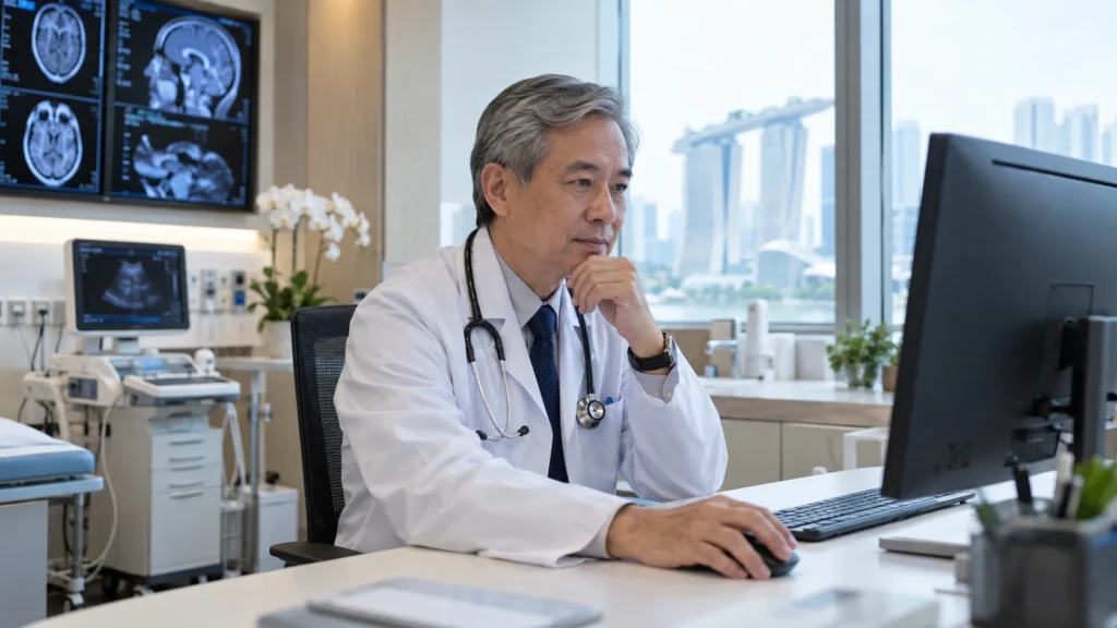 Specialist doctor working in a Singapore hospital