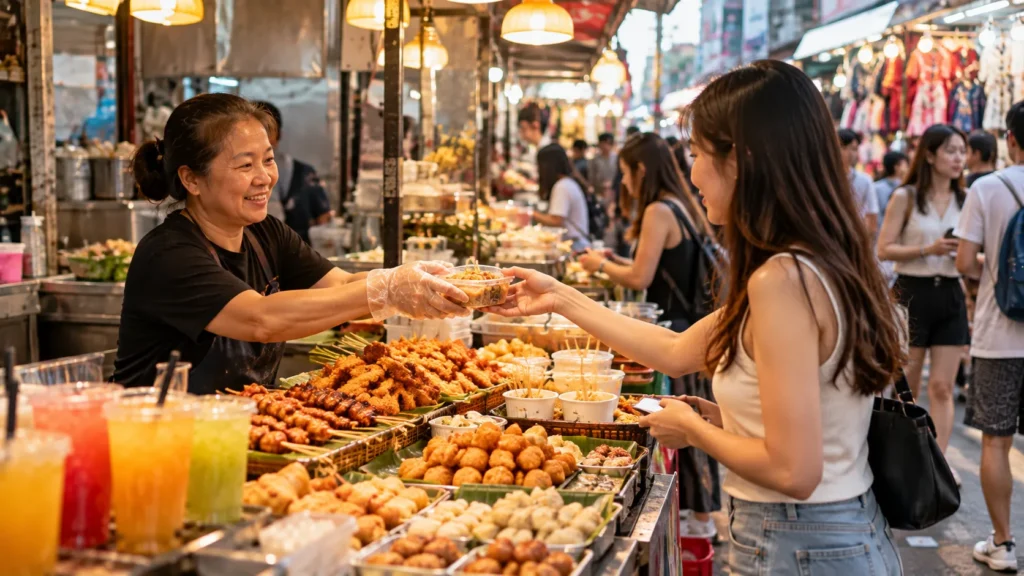 Casual food and snack counter near Bugis Street Singapore