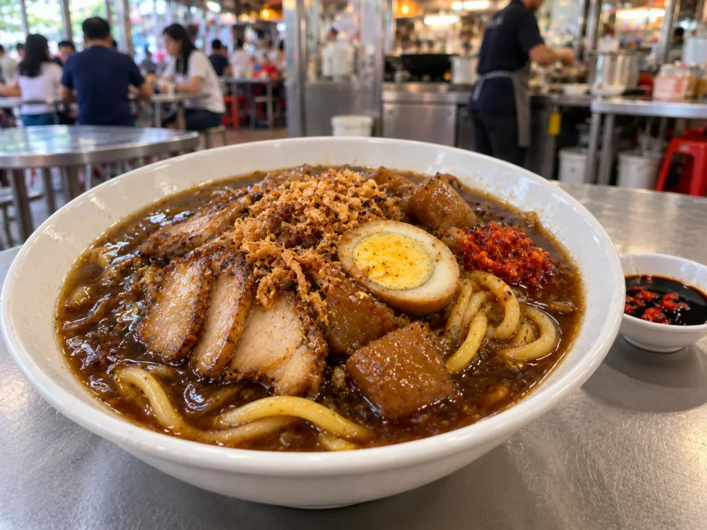 Lor mee with braised pork and thick gravy at Old Airport Road Food Centre
