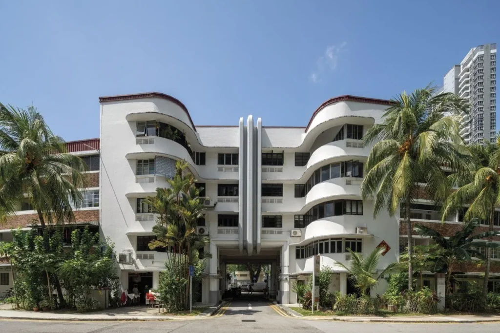 Historic Art Deco residential buildings in Tiong Bahru Singapore