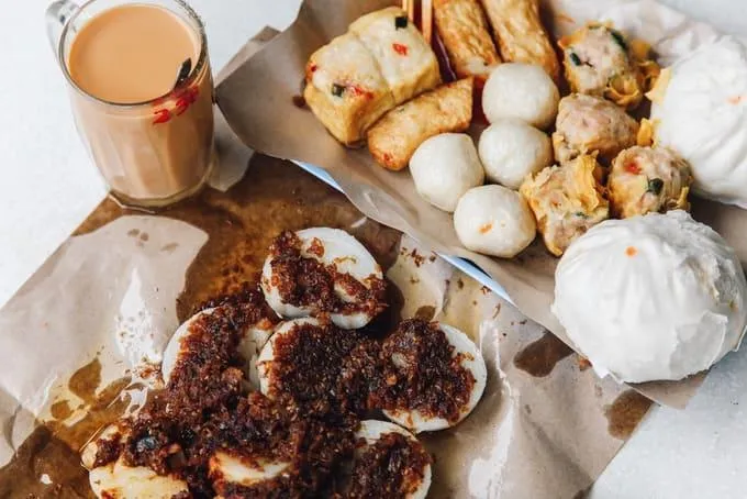Traditional chwee kueh served at Tiong Bahru Market Singapore
