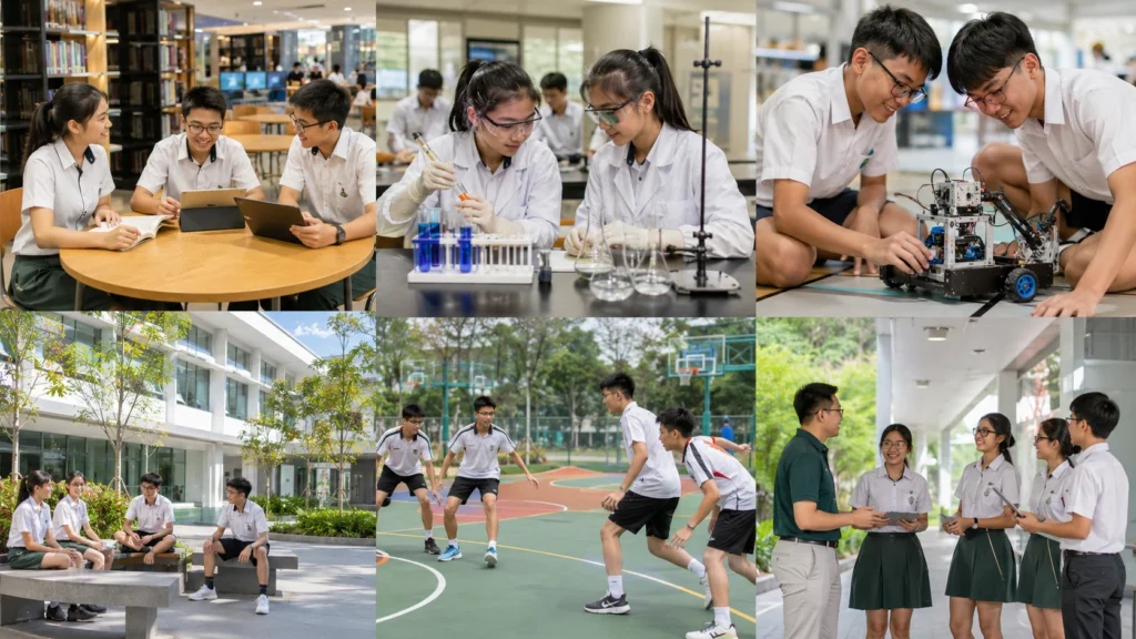 Students participating in STEM learning at a secondary school in Woodlands Singapore.