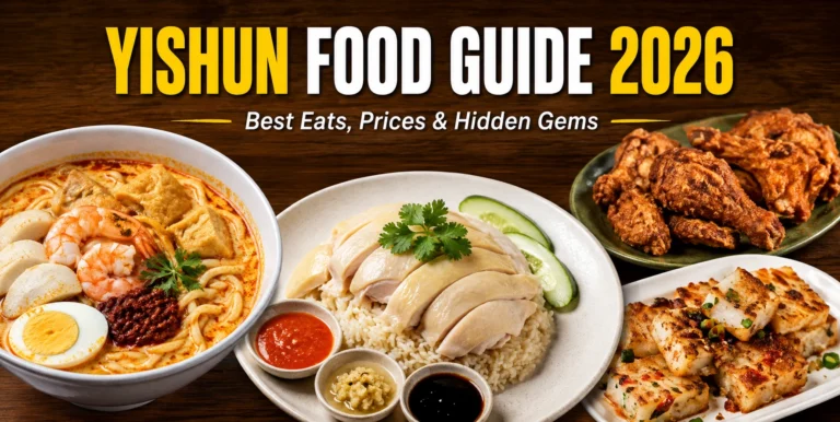 Yishun Food Guide 2026 cover image with hawker dishes