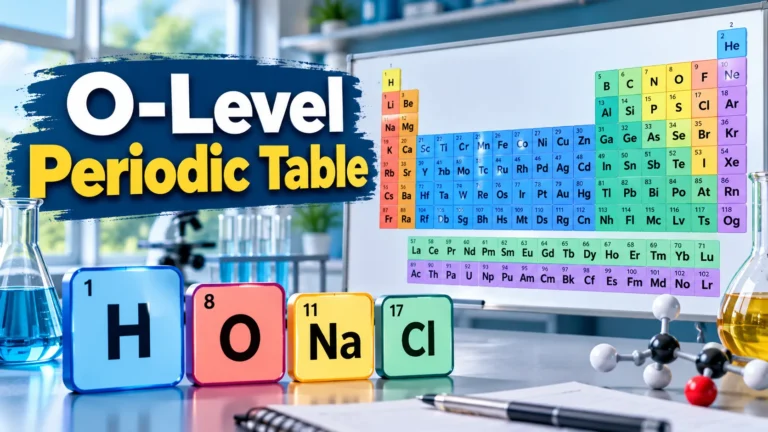 O-Level periodic table for Singapore Chemistry revision