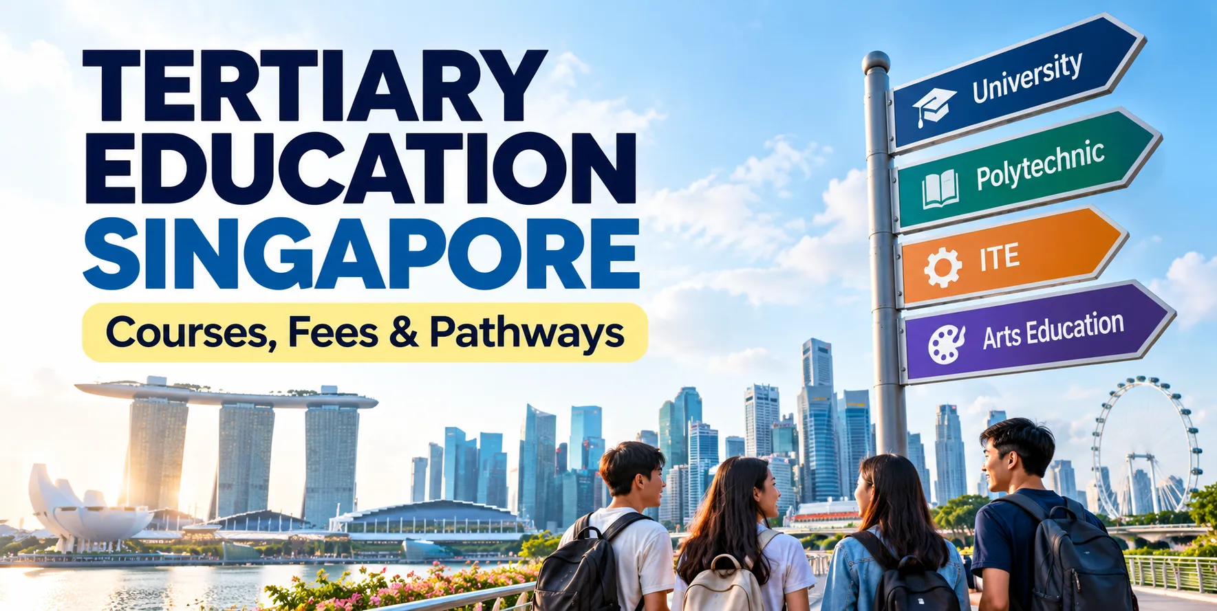 Tertiary education Singapore banner featuring courses, fees and study pathways.