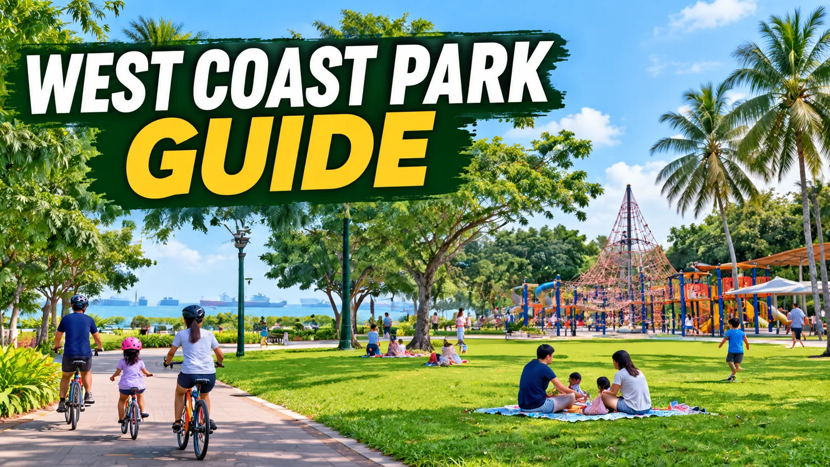 West Coast Park Singapore with green lawns and outdoor recreation areas